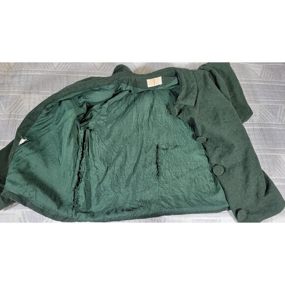 Vintage 1950s Pendleton Wool Swing Coat Jacket Green Cropped Boxy Made in Oregon - Picture 9 of 10